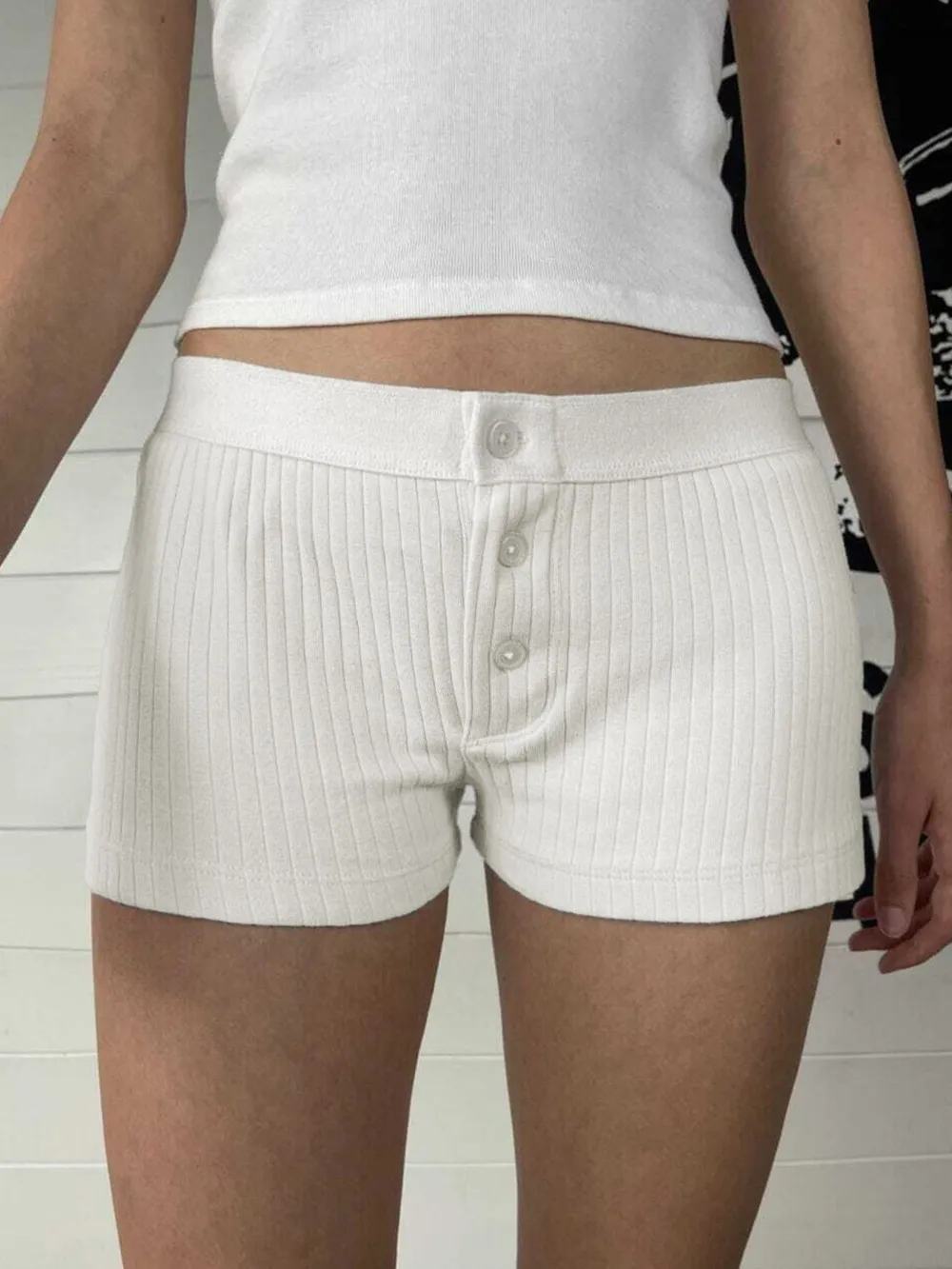 Devine Button Detail Shorts