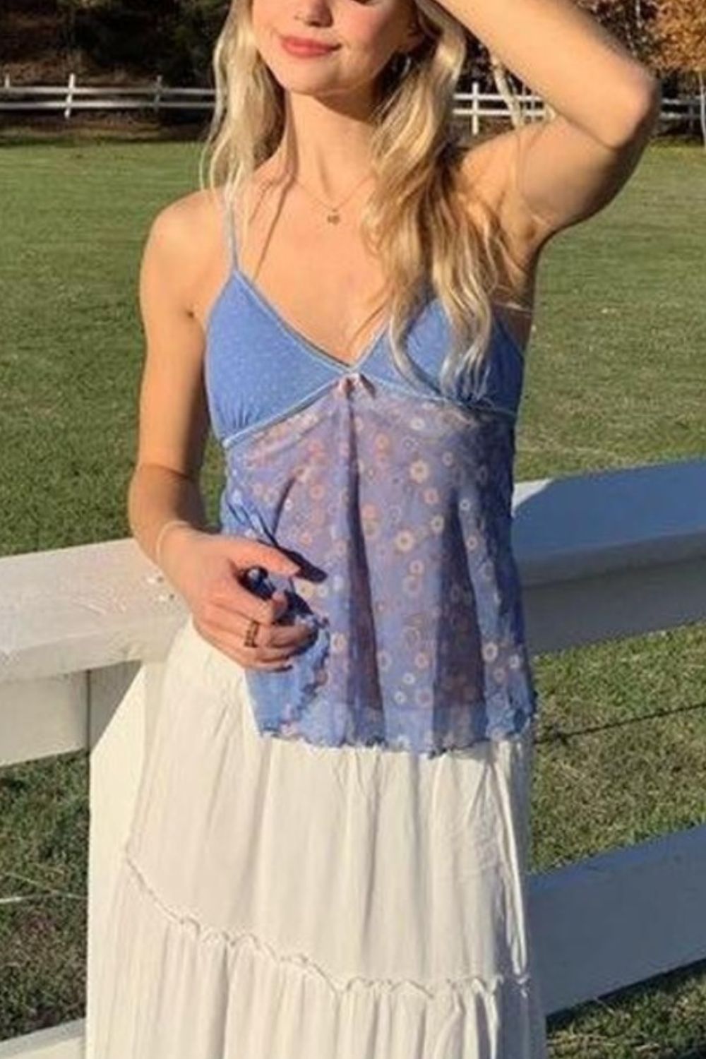 Printed V-Neck Cami