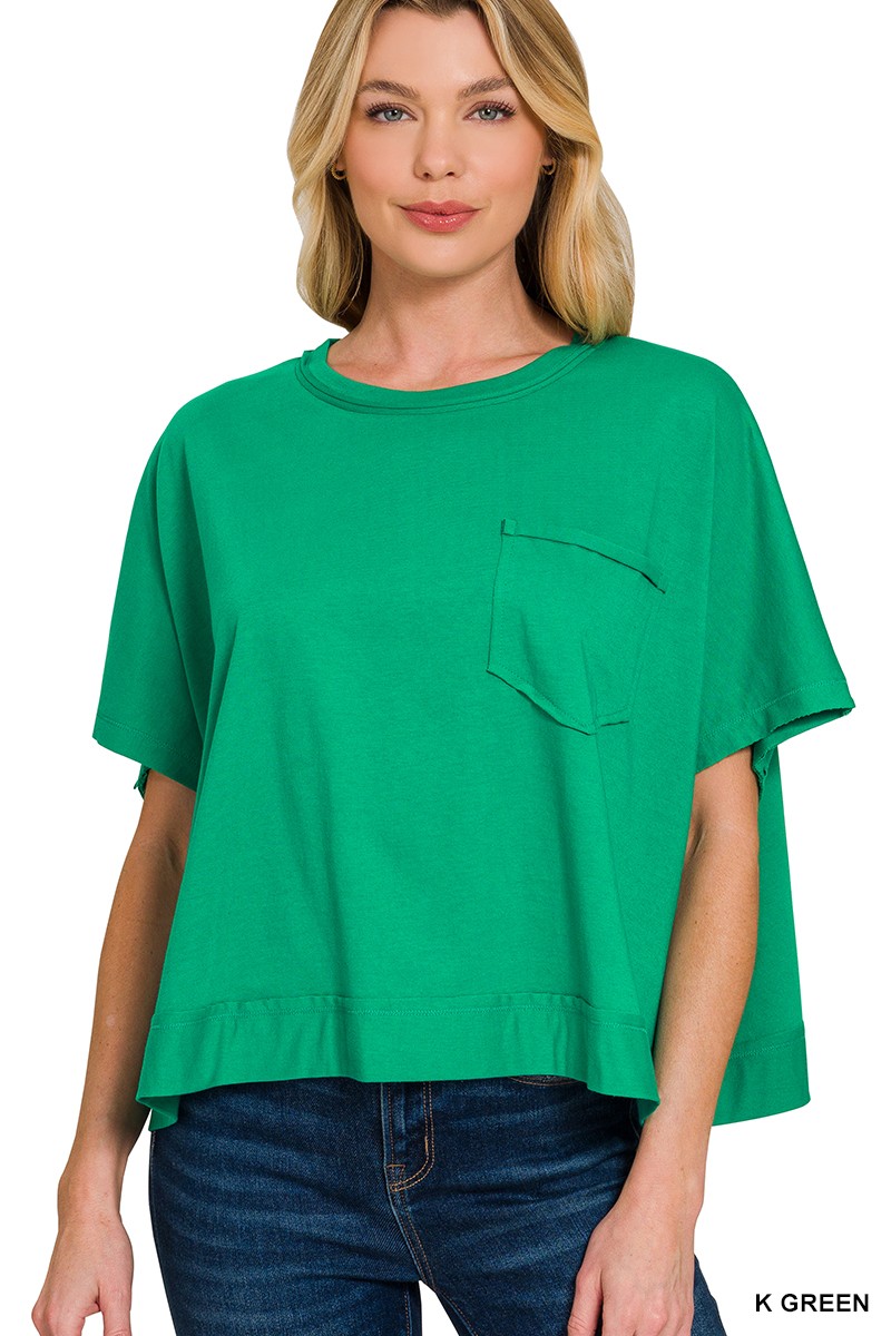 Zenana Exposed Seam Boxy Top