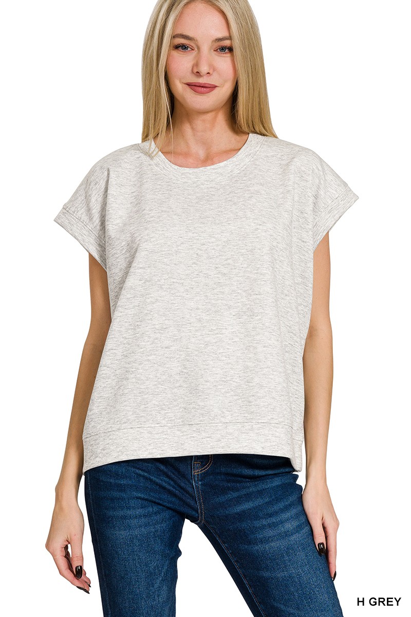 Zenana Scuba Short Sleeve Sweatshirts