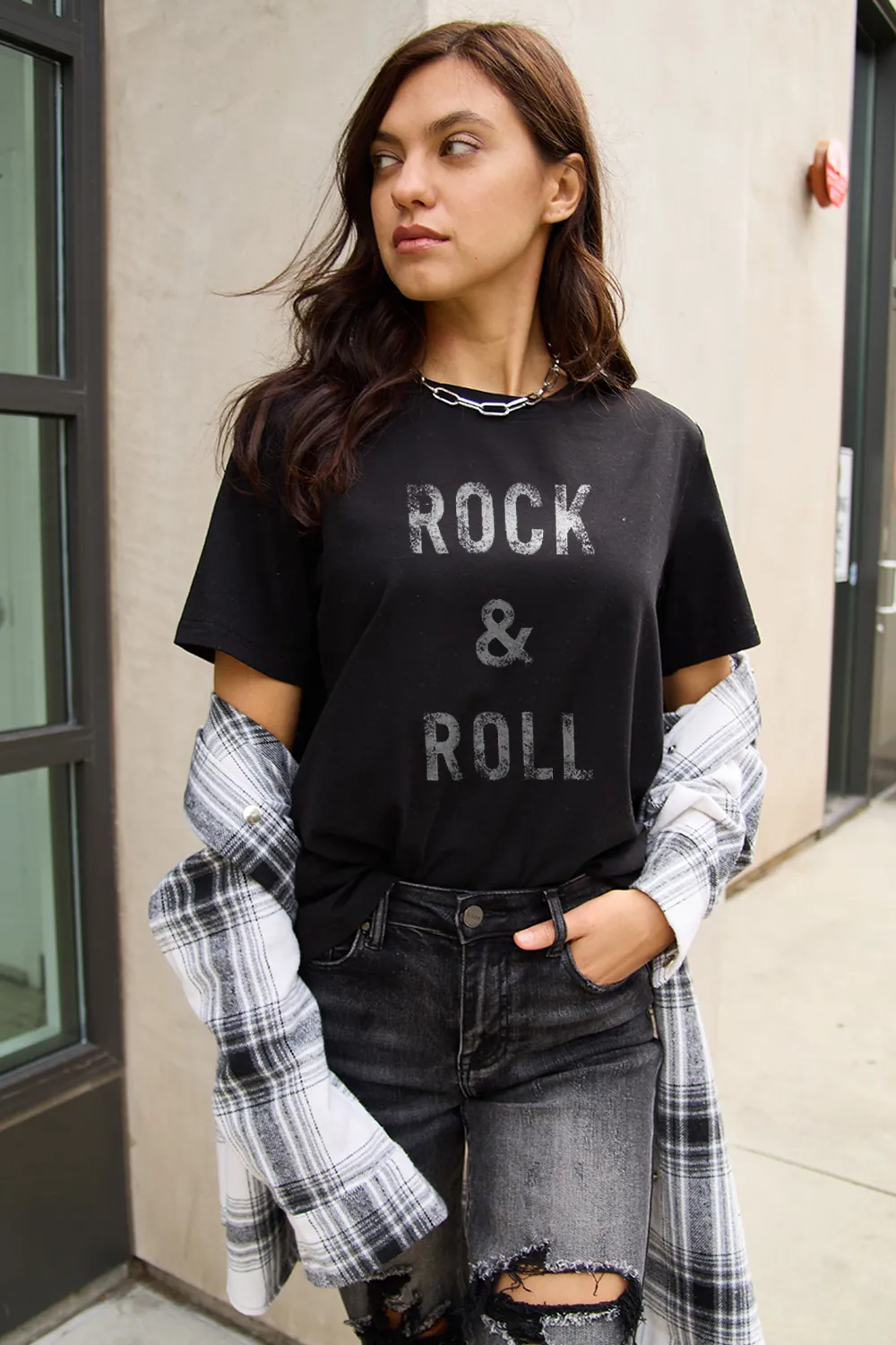 Simply Love Full Size Rock & Roll Short Sleeve T-Shirt