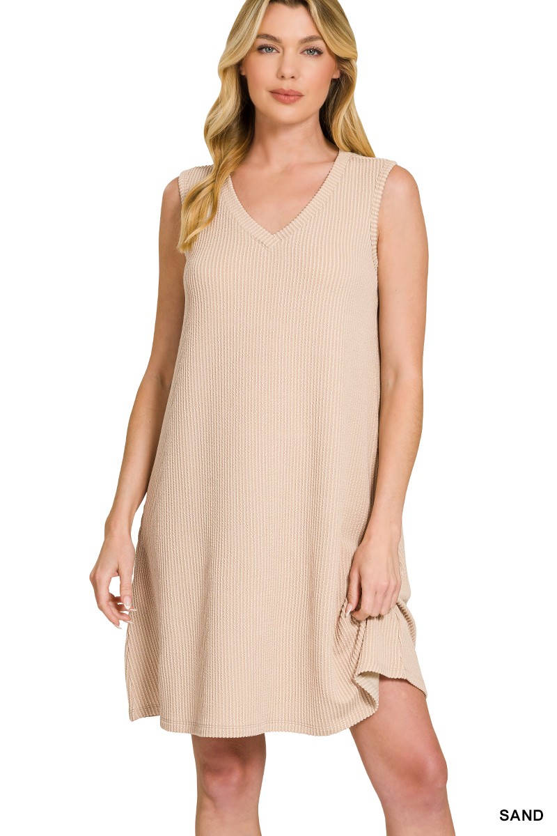 Zenana Raised Rib Sleeveless Mini Dress