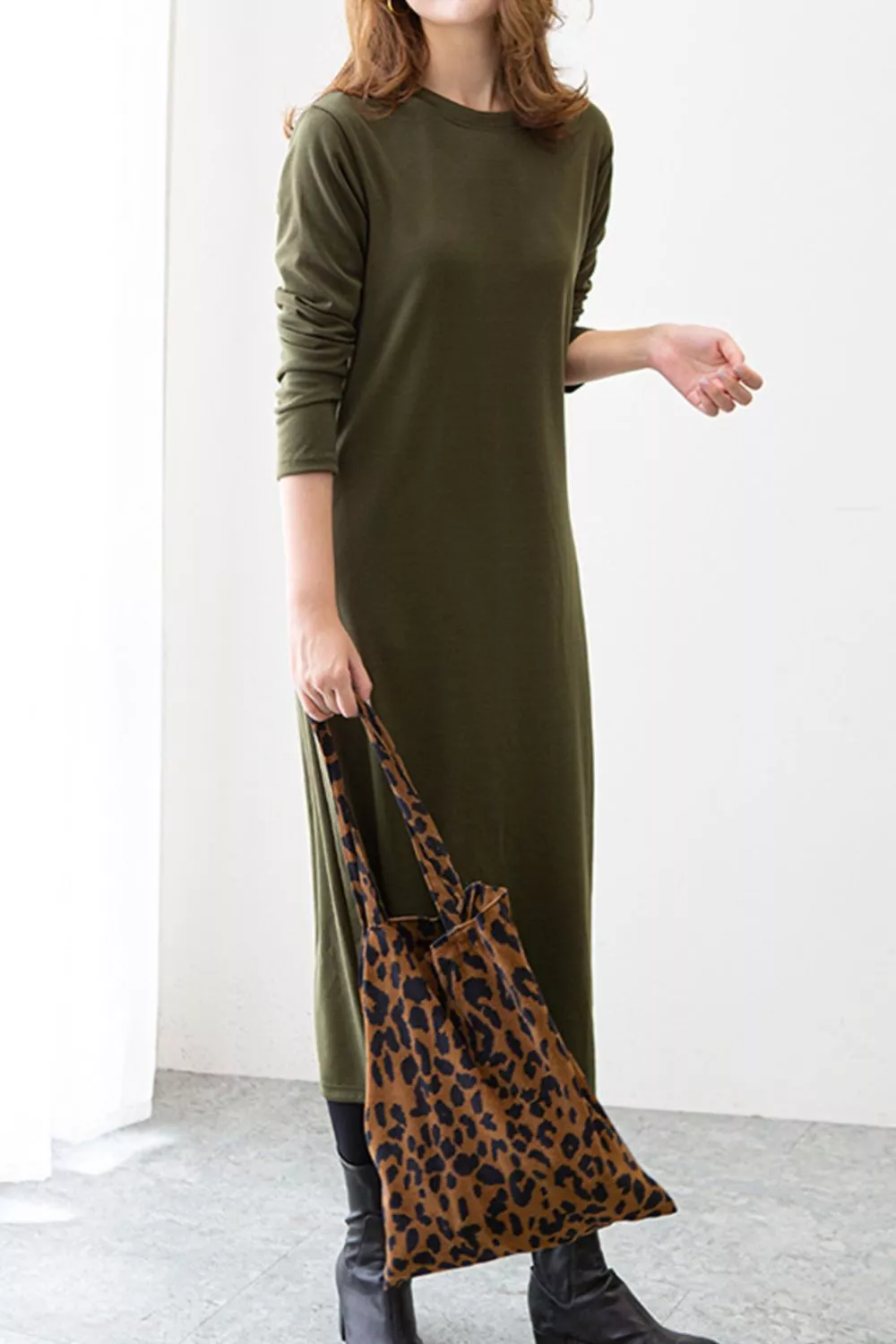 Casual Long Sleeve Midi Dress