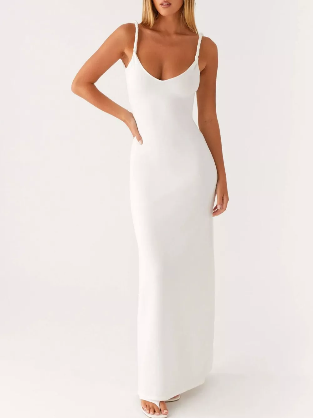 V-Neck Bodycon Maxi Dress