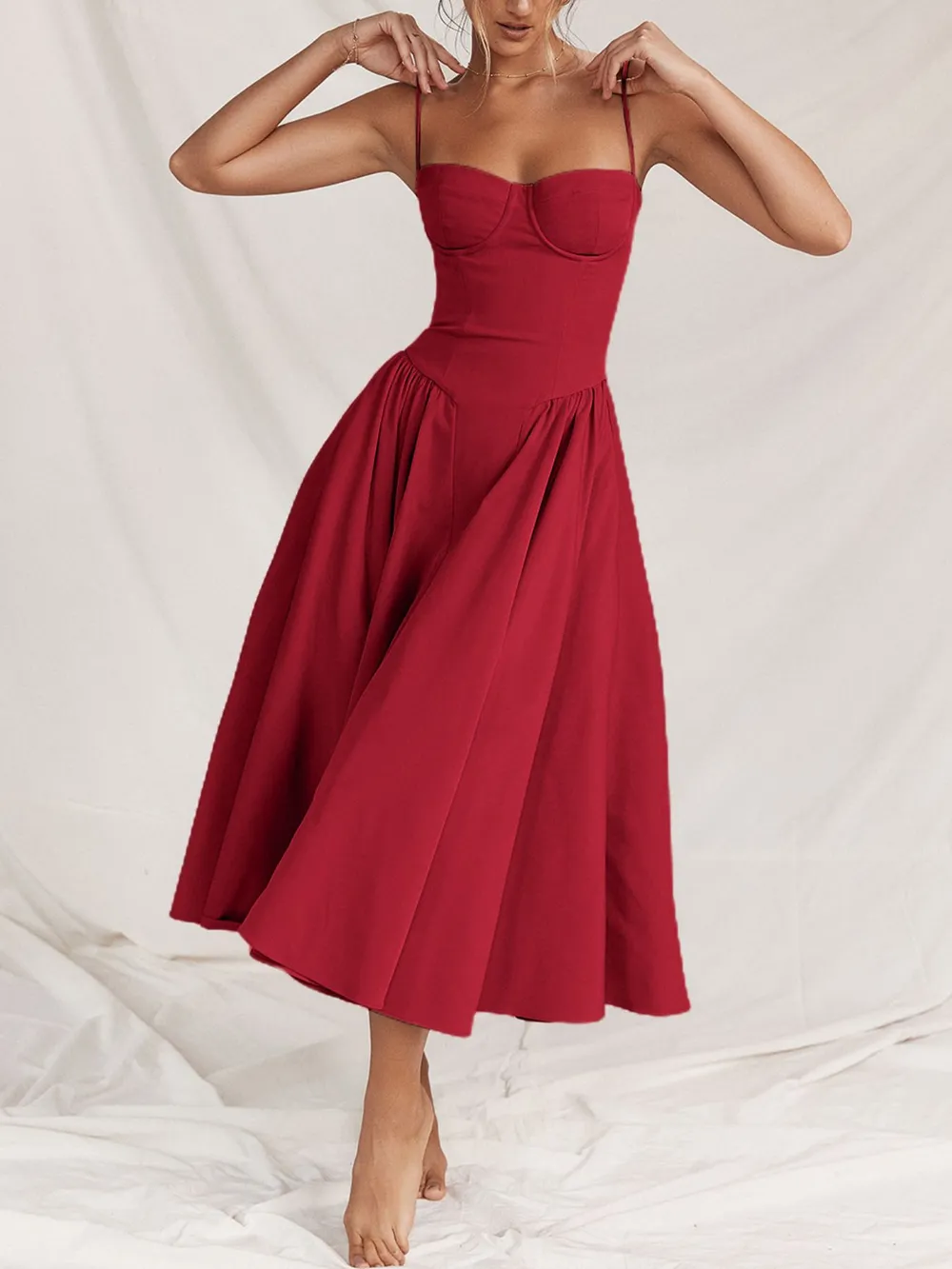 Ruched Sweetheart Neck Cami Dress
