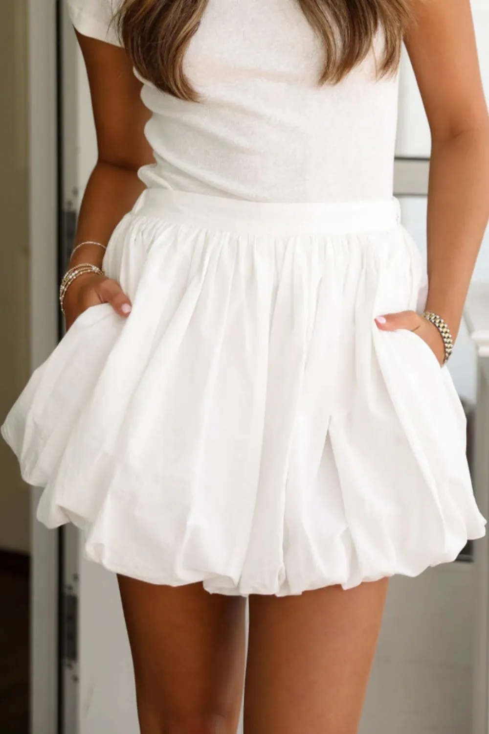 Bubble Mini Skirt with Pockets