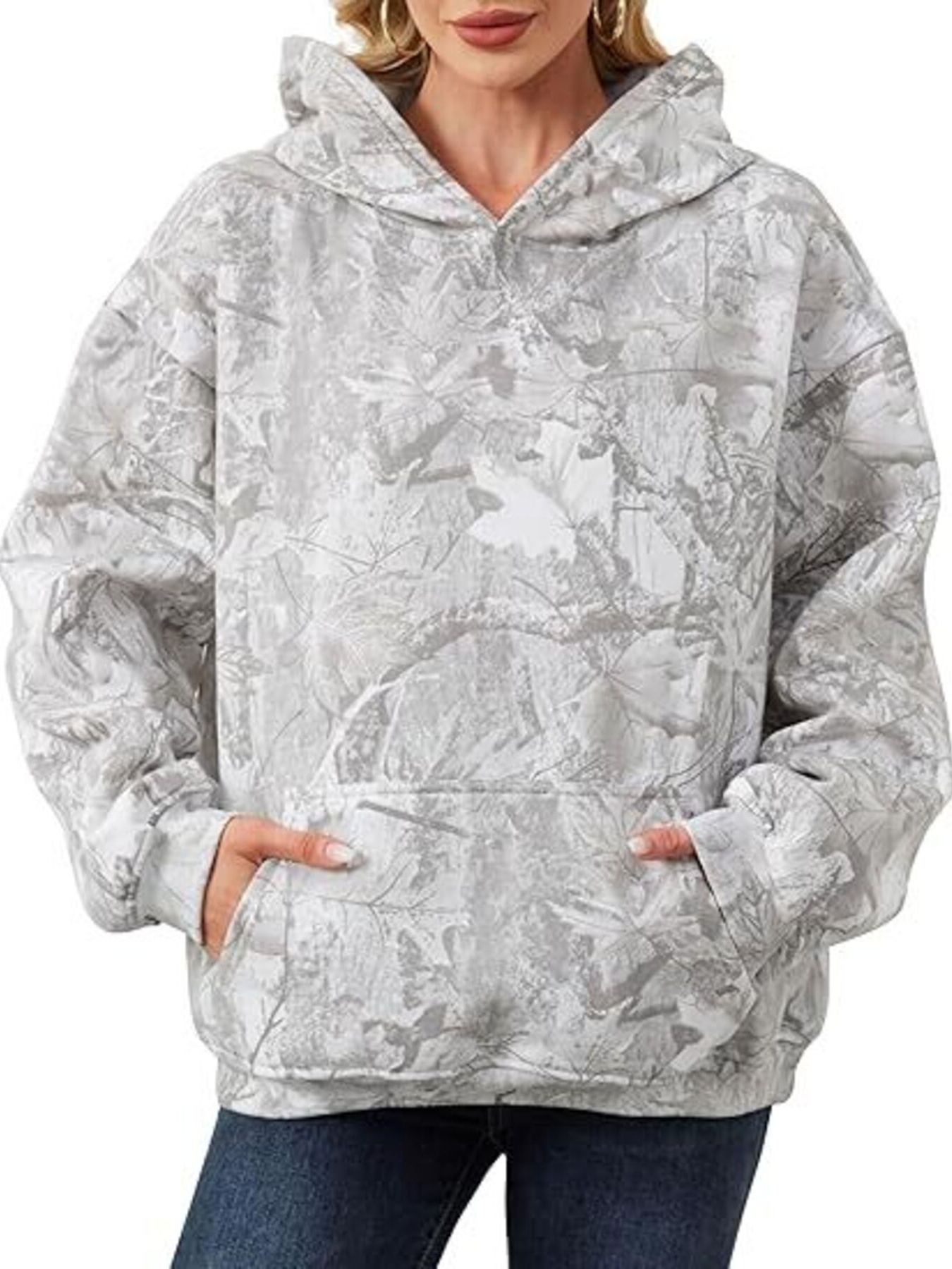 Full Size Kangaroo Pocket Long Sleeve Hoodie Plus Size
