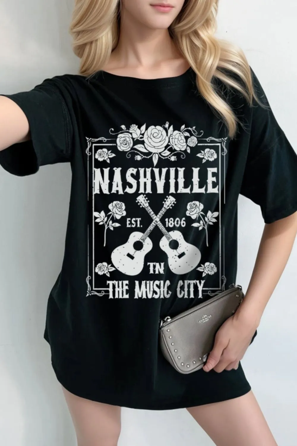 Graphic Round Neck Short Sleeve Oversized T-Shirt