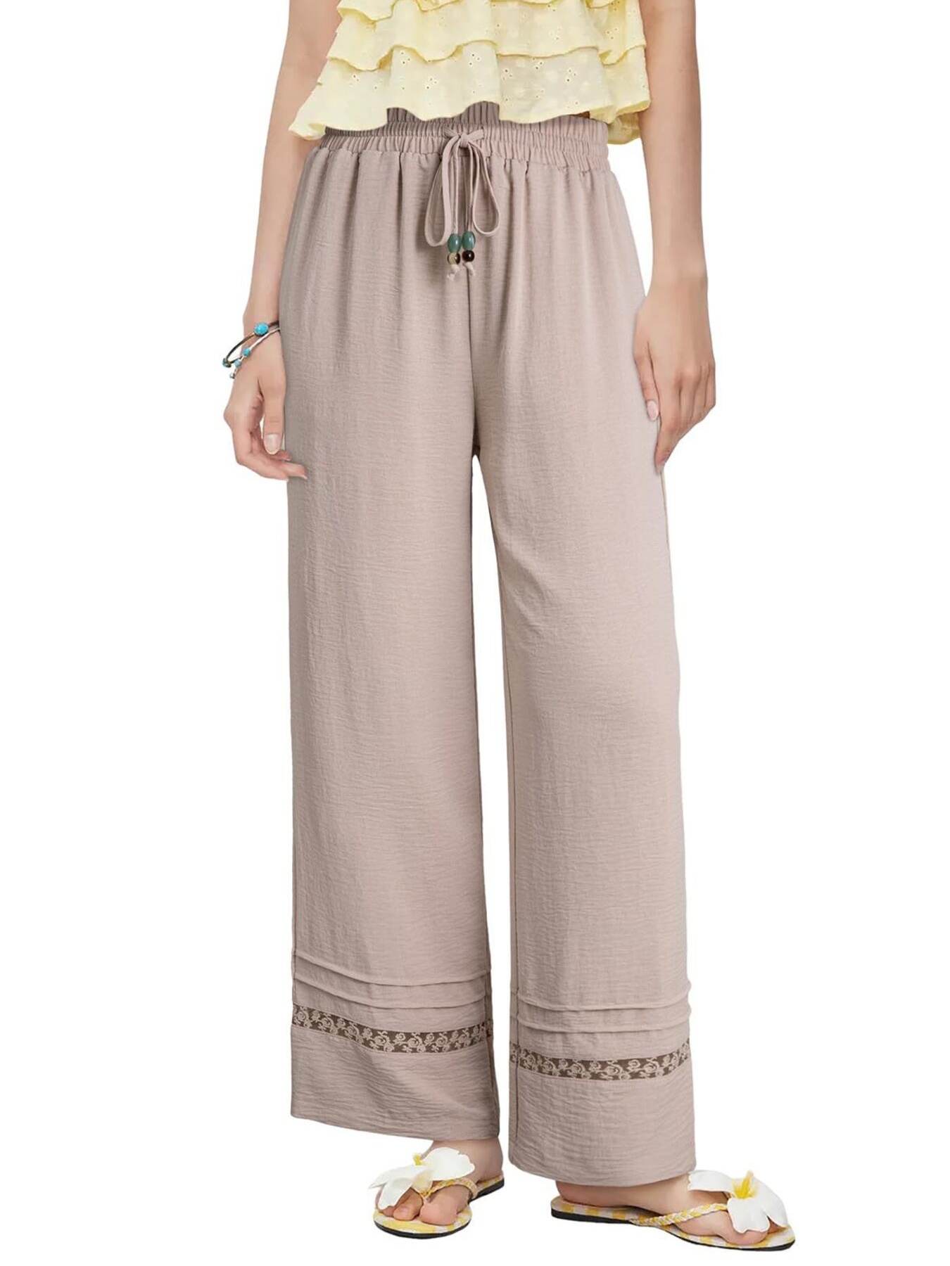 Drawstring Wide Leg Pants