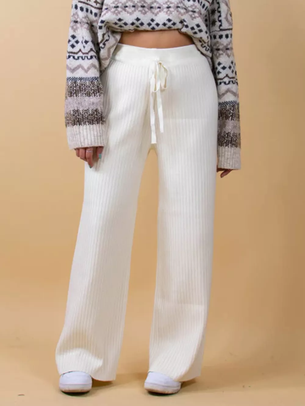 Ribbed Wide Leg Sweater Pants