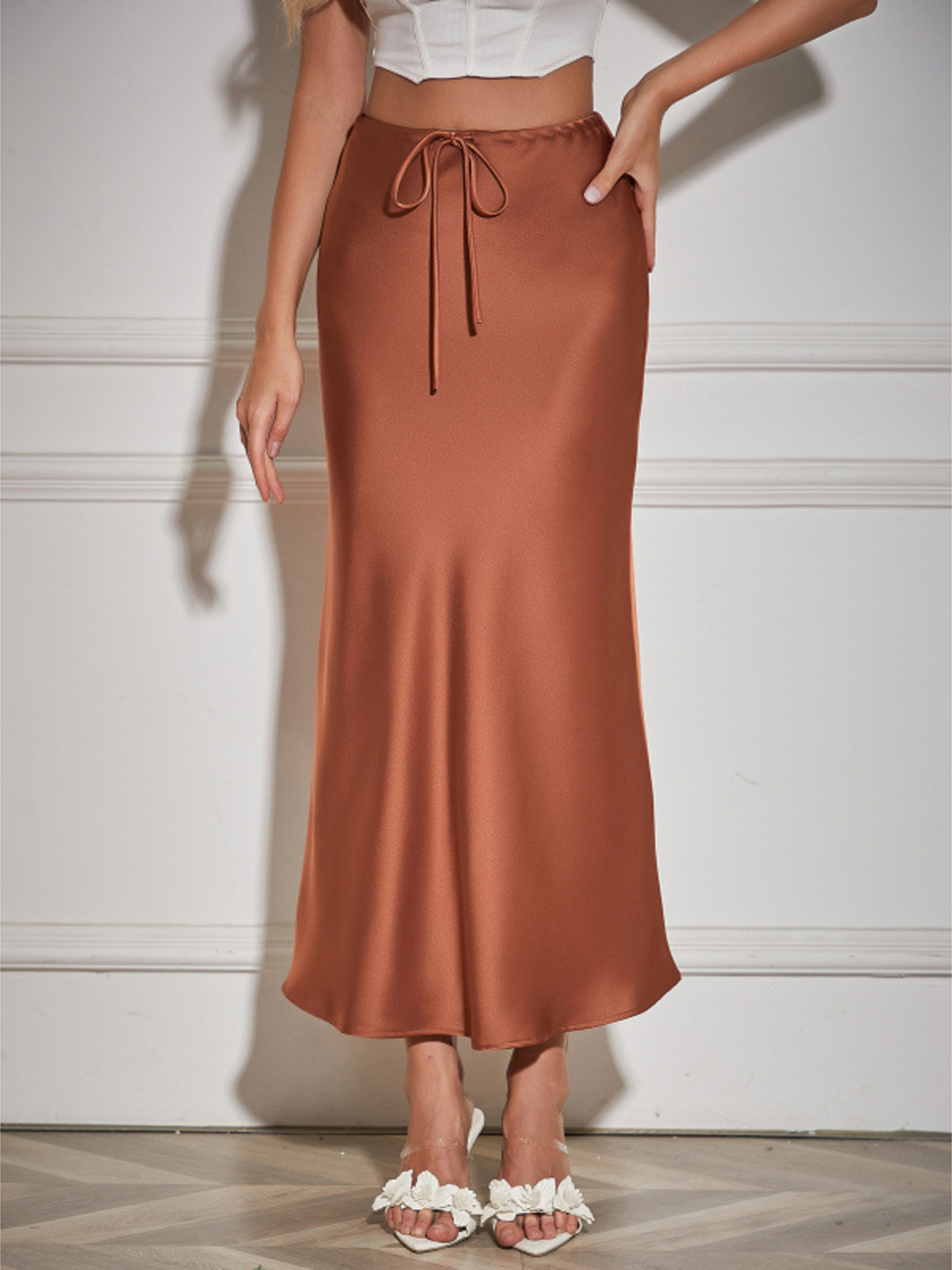 Satin Midi Skirt