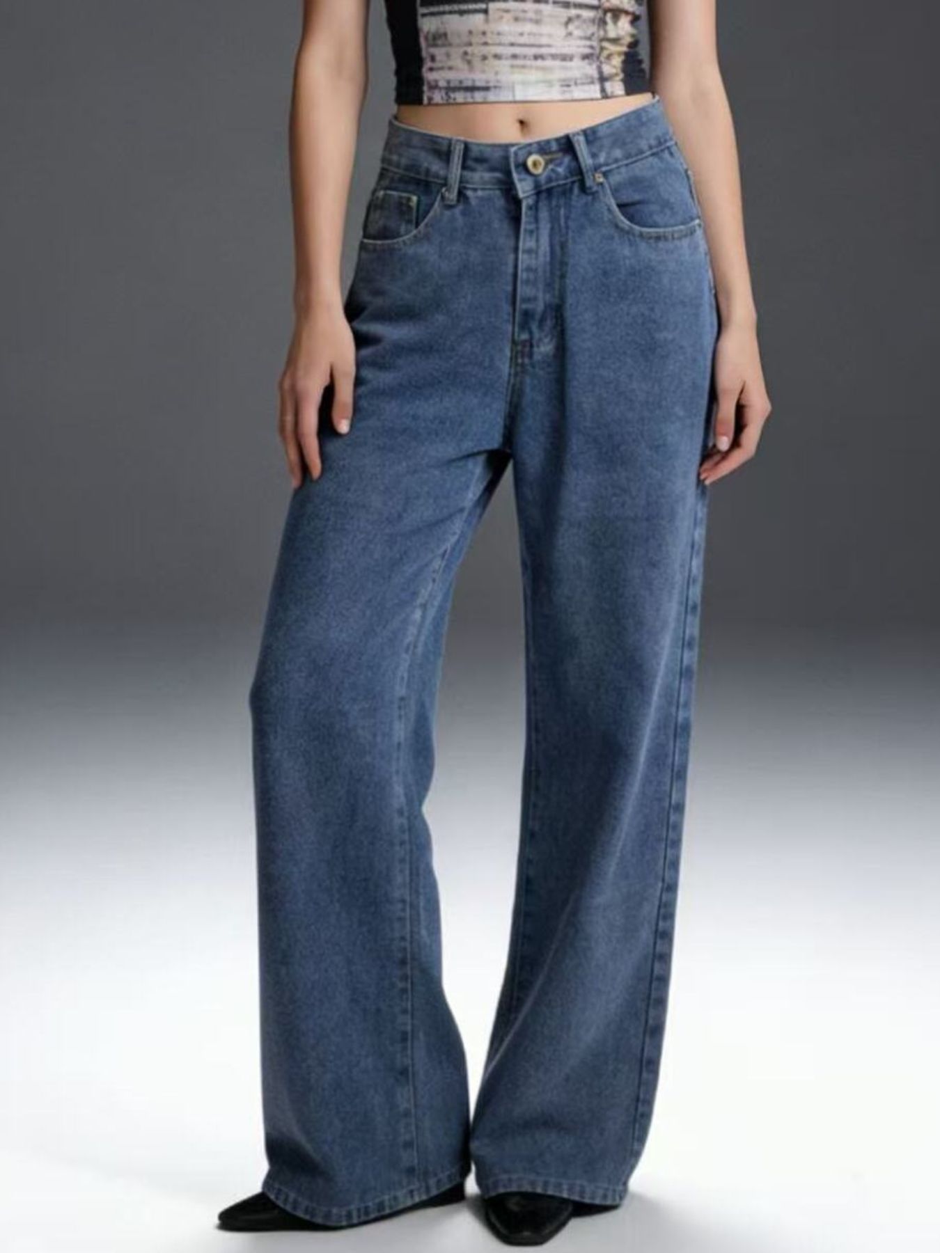 Bow Back Wide Leg Jeans secondary