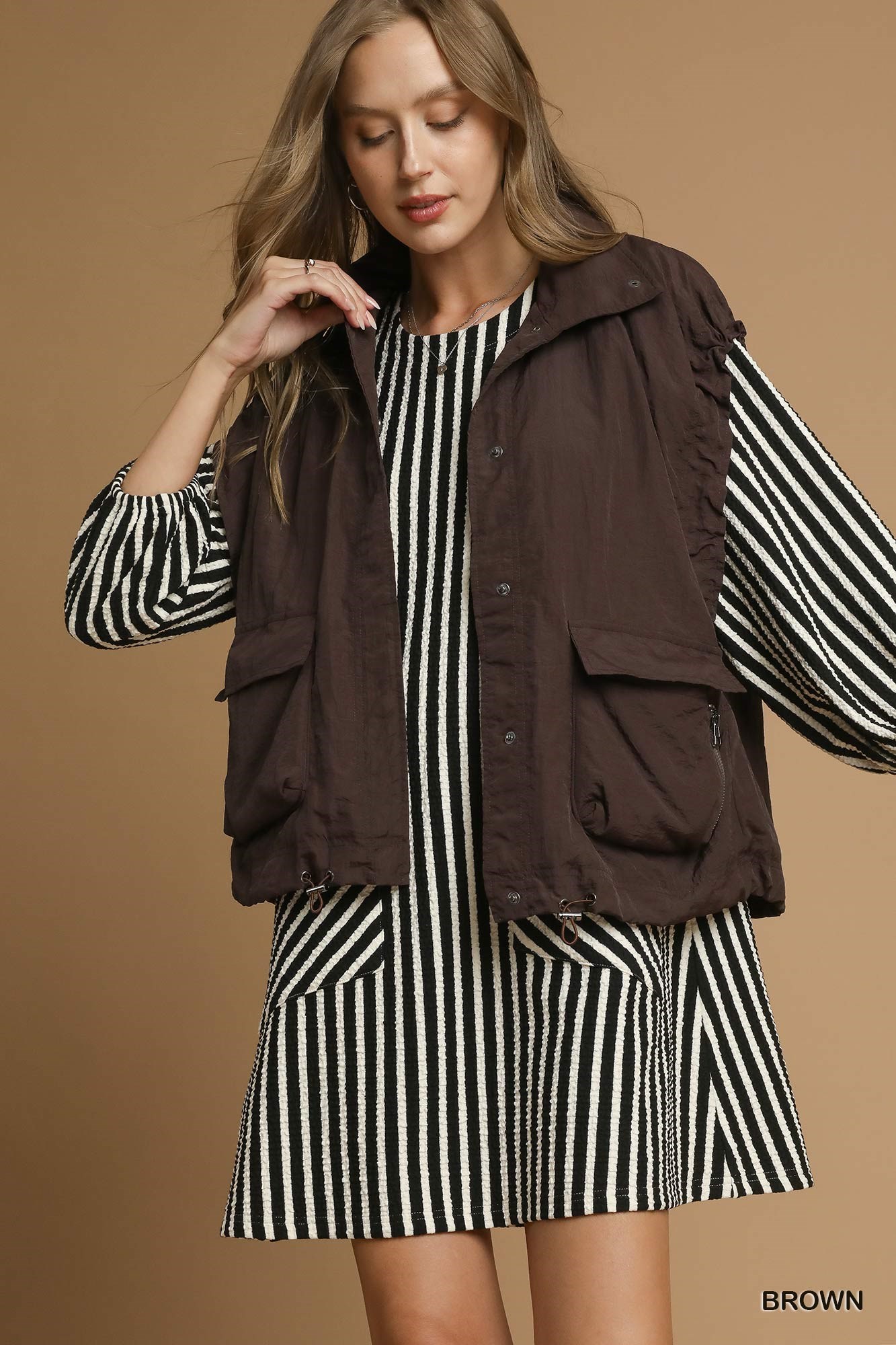 Umgee Nylon Vest with Pockets