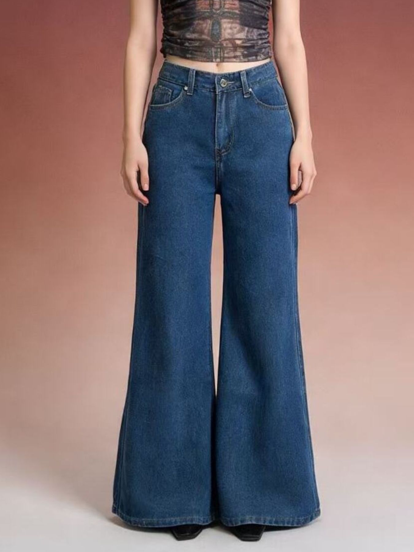 High-Waisted Flare Leg Jeans secondary