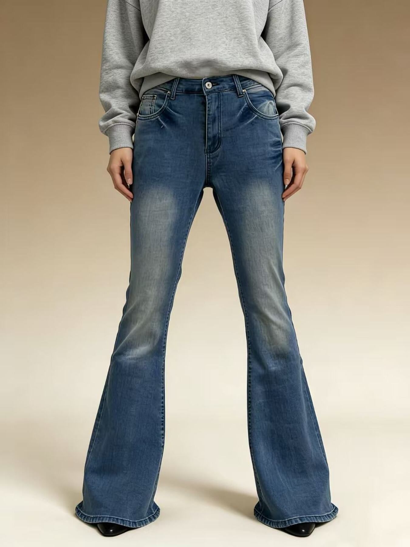 Full Size Vintage Wash High-Waisted Flare Jeans Plus Size secondary