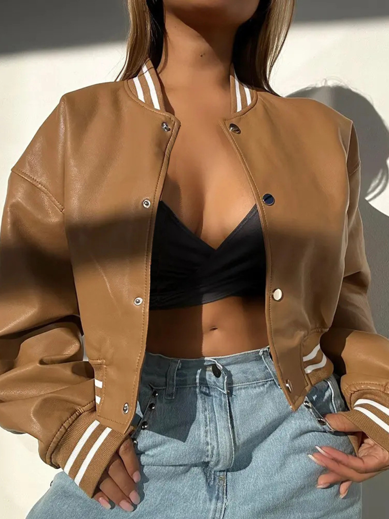 Snap Down Drop Shoulder Jacket