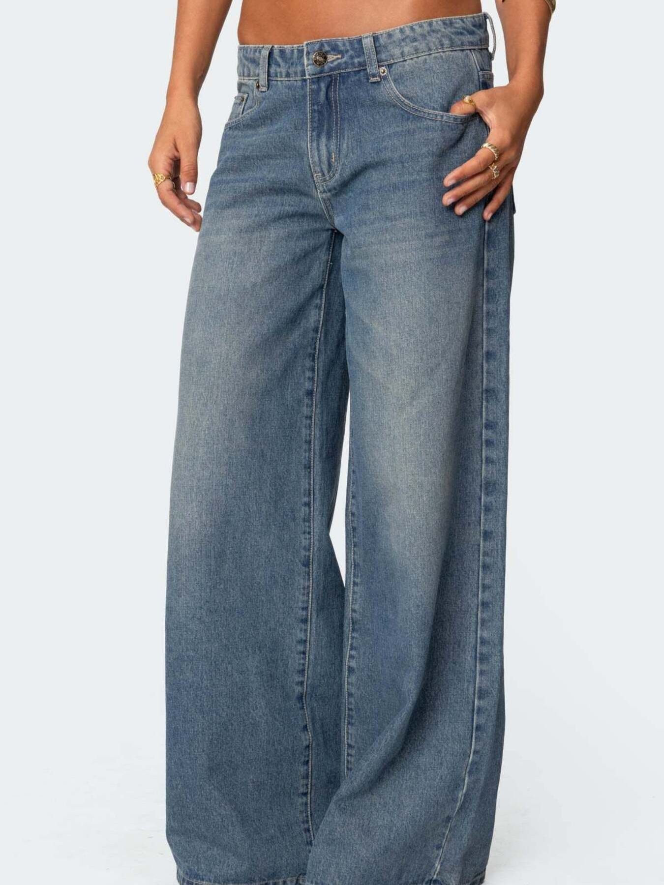 Vintage Wash Wide Leg Jeans secondary