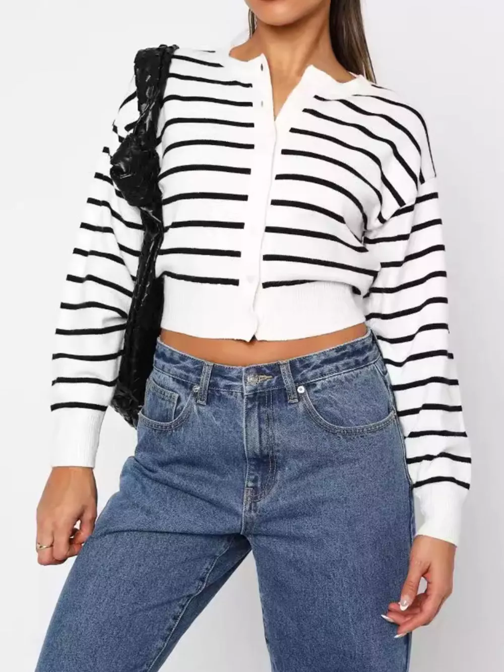 Striped Button Up Cardigan