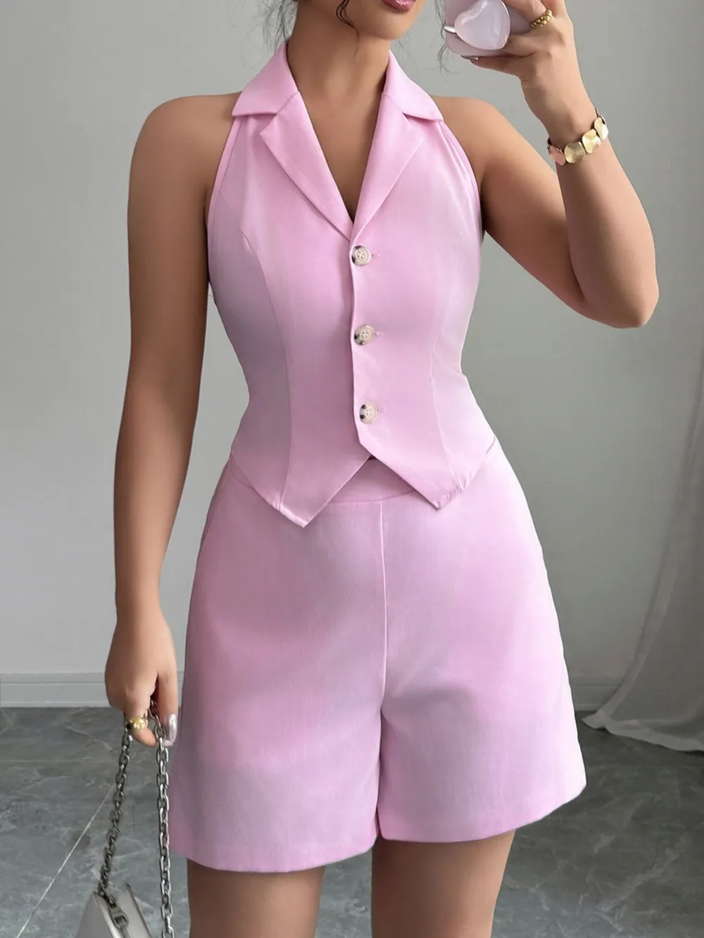 Sleeveless Vest and Shorts Set
