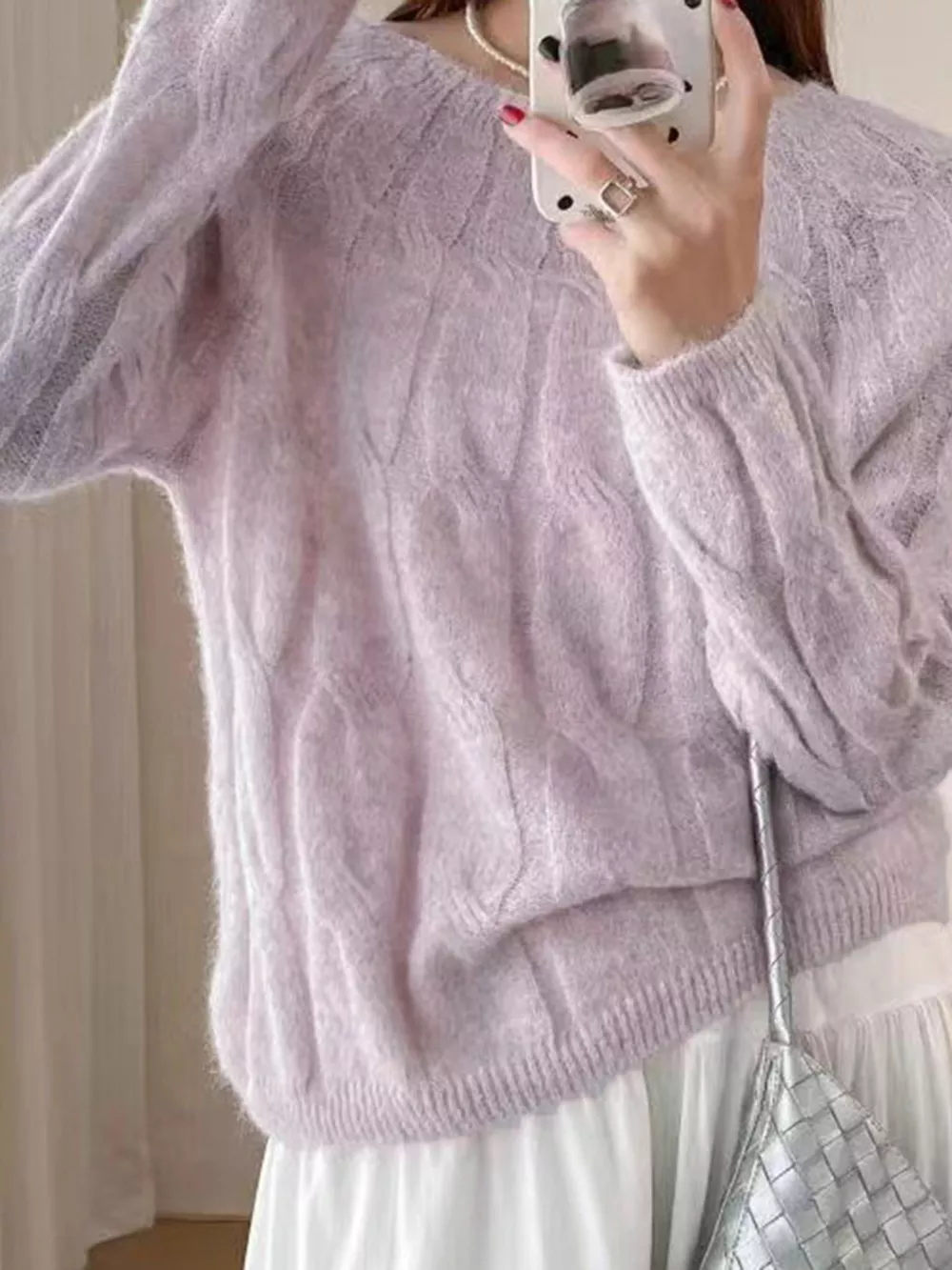 Cable-Knit Round Neck Sweater