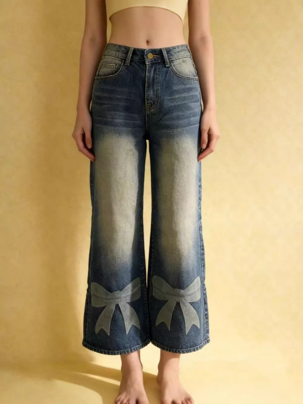 Bow Wide Leg Jeans