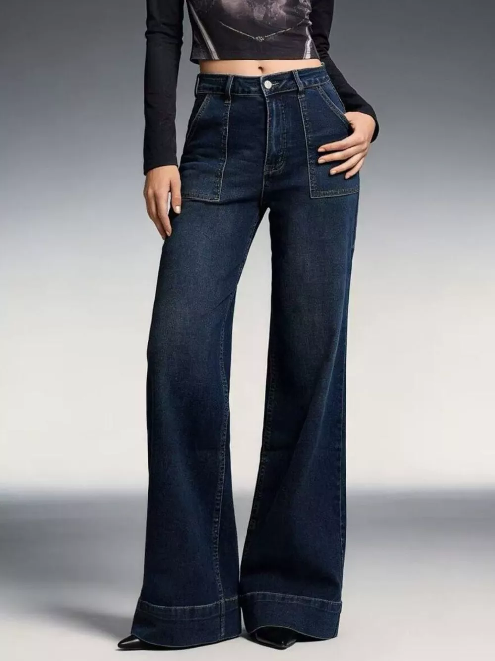 High-Waisted Flare Leg Jeans