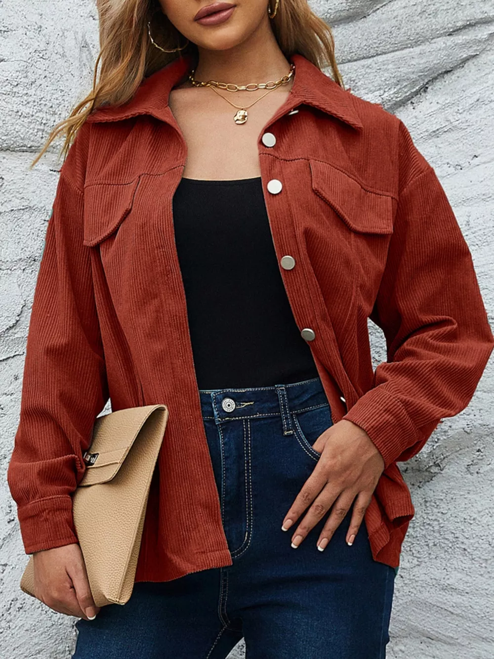 Corduroy Button-Down Shacket