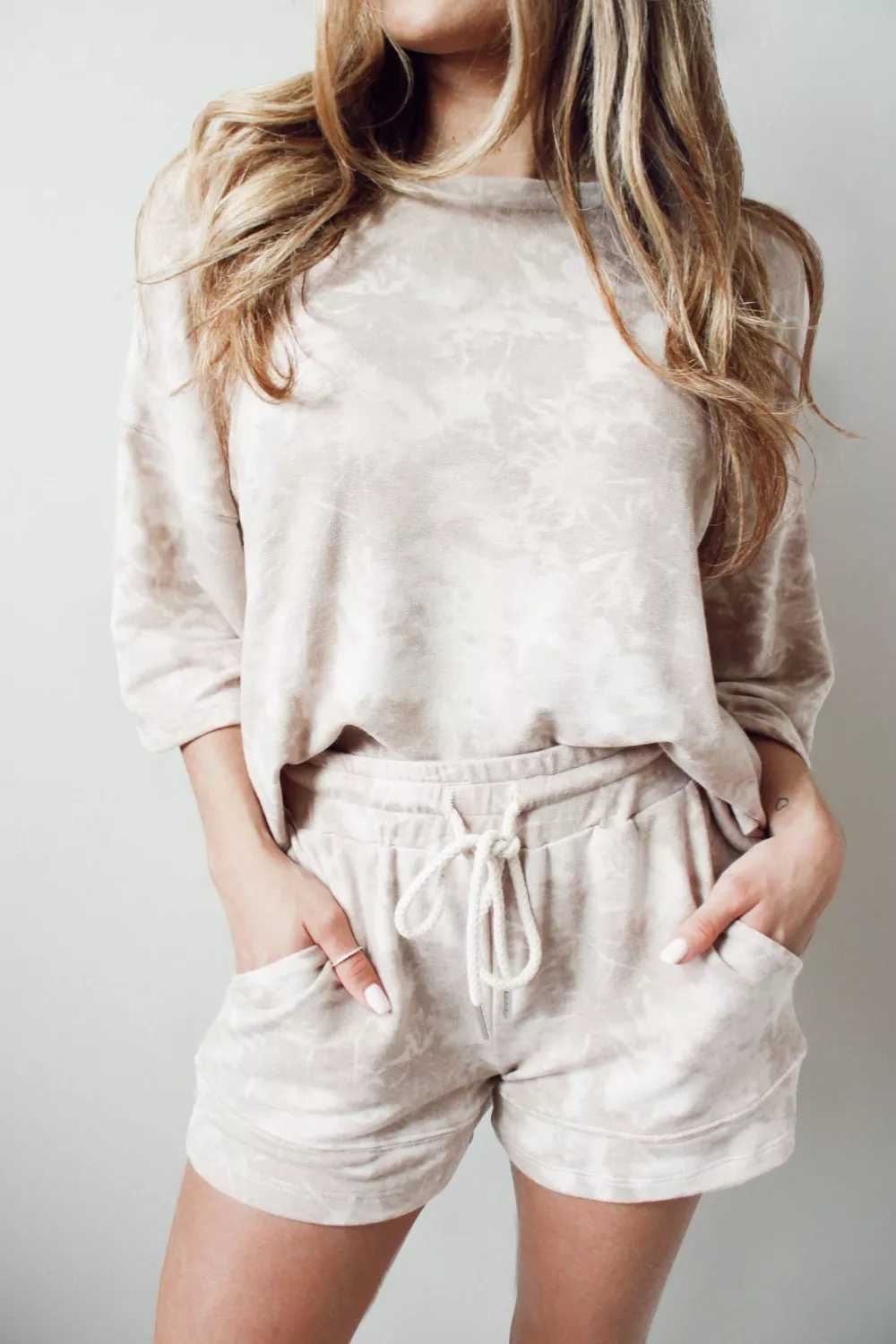 Relaxed Fit Tie-Dye Top and Shorts Set