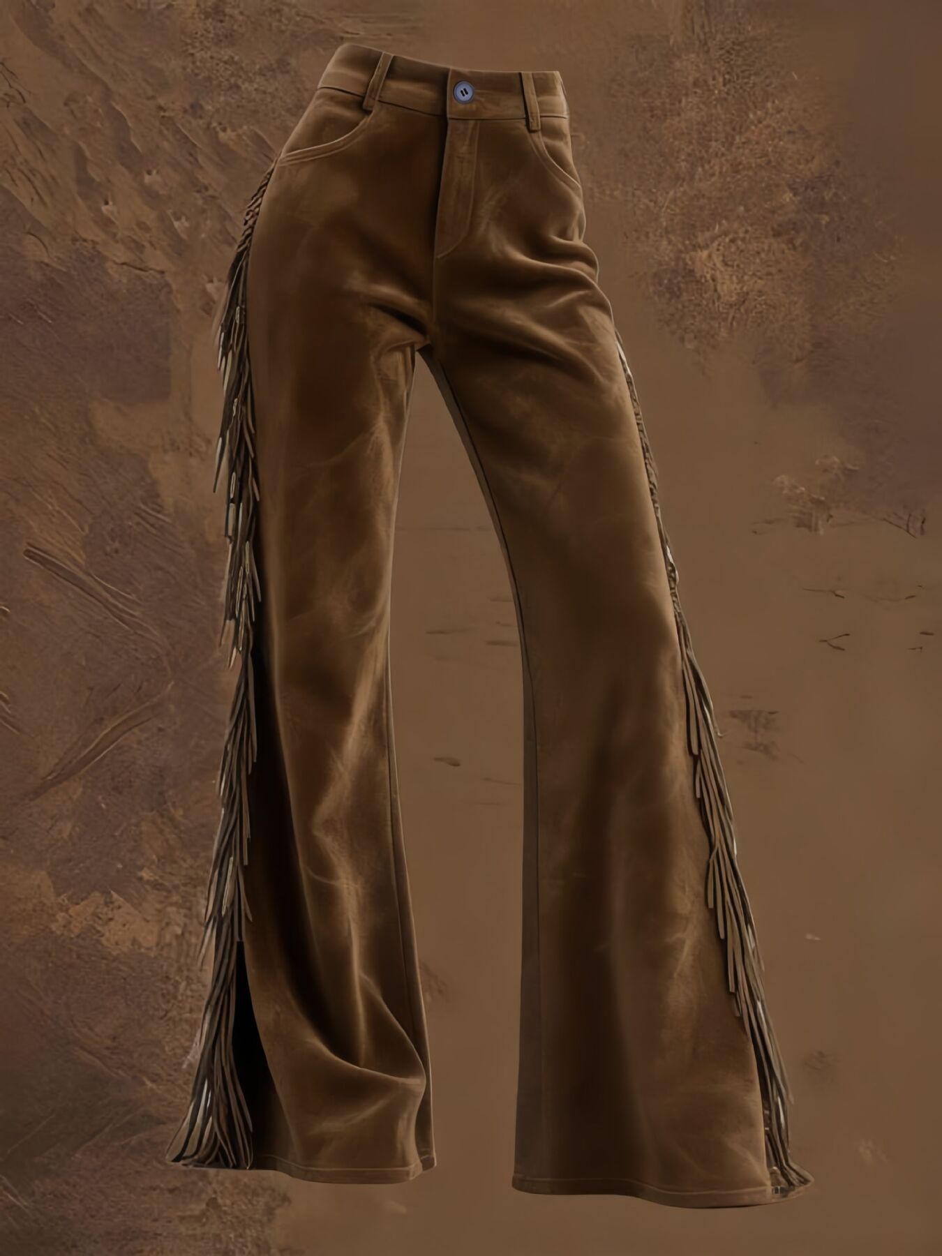 Vintage Fringe Velvet Flare Pants