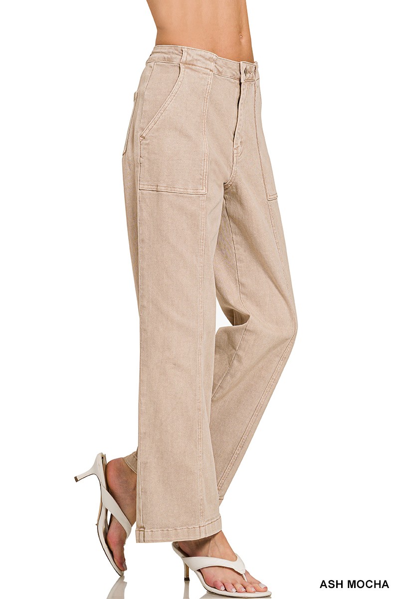 Zenana Straight Leg Utility Pocket Jeans secondary
