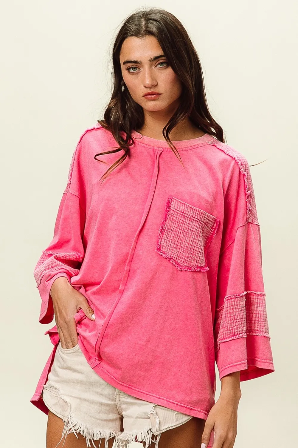 Bibi High-Low Washed T-Shirt