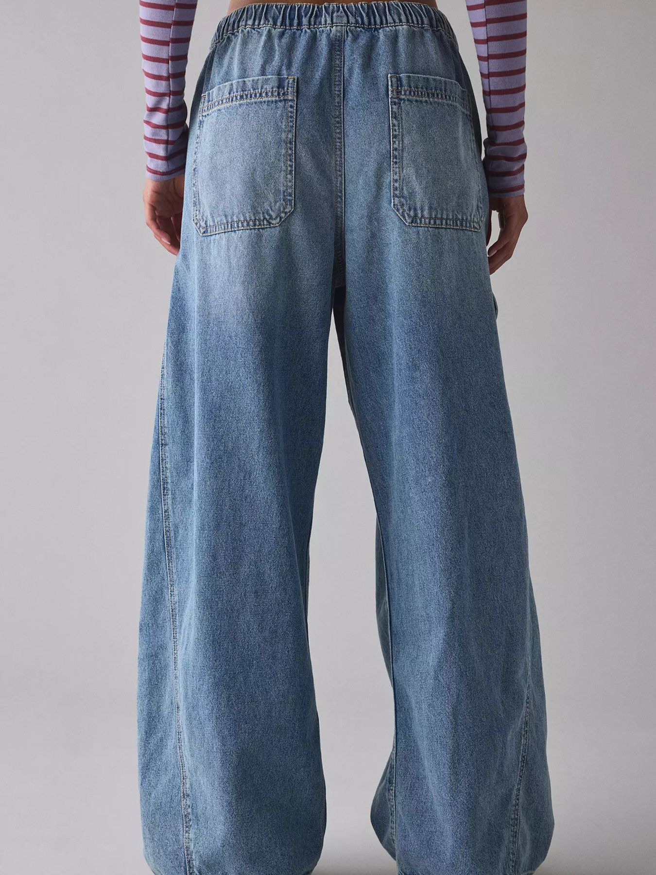 Drawstring Waist Cargo Jeans secondary
