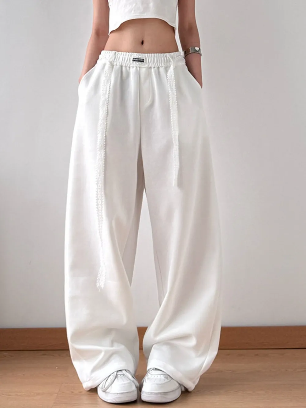Elastic Waist Wide Leg Pants