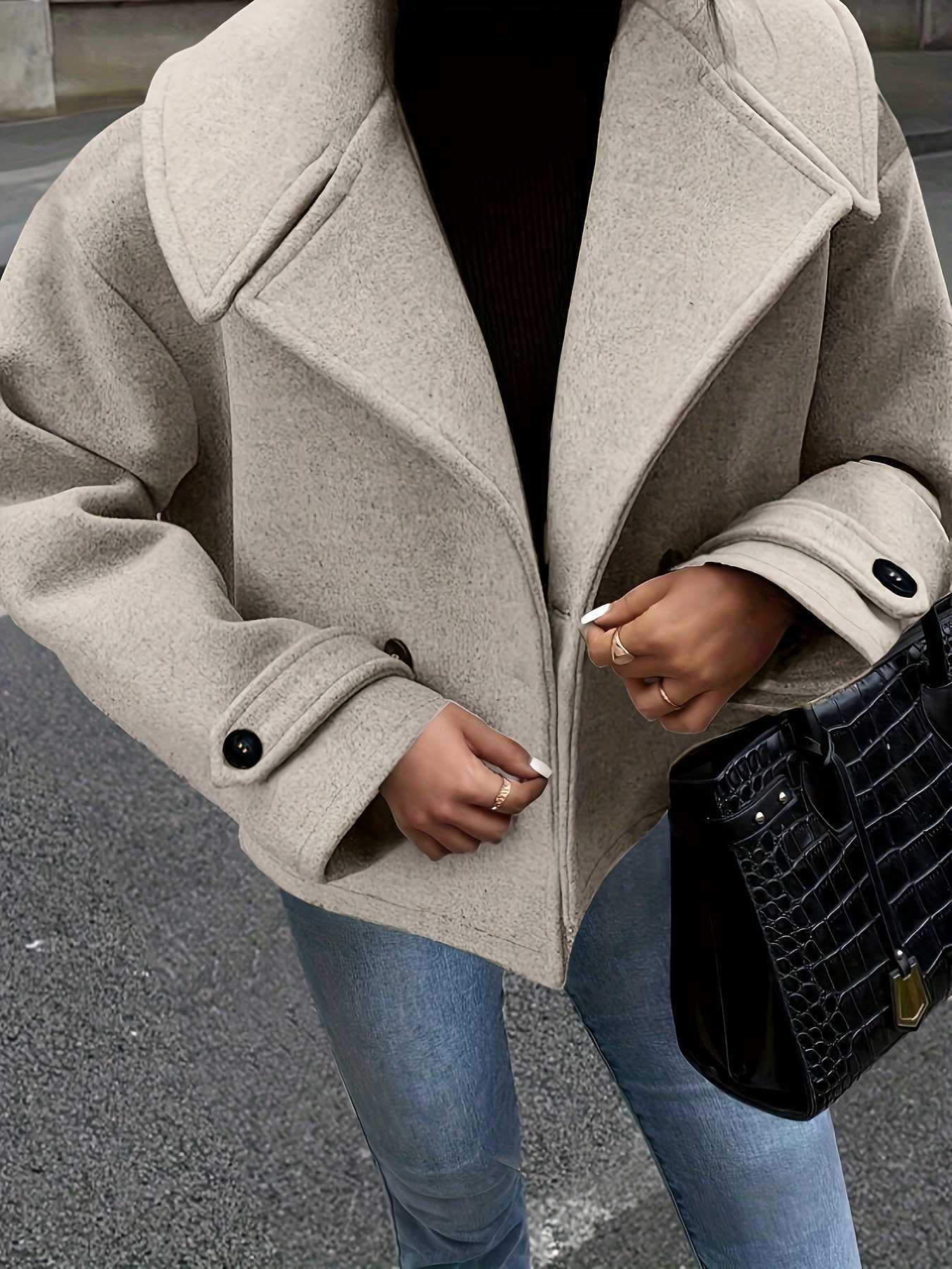 Double-Breasted Crop Outerwear