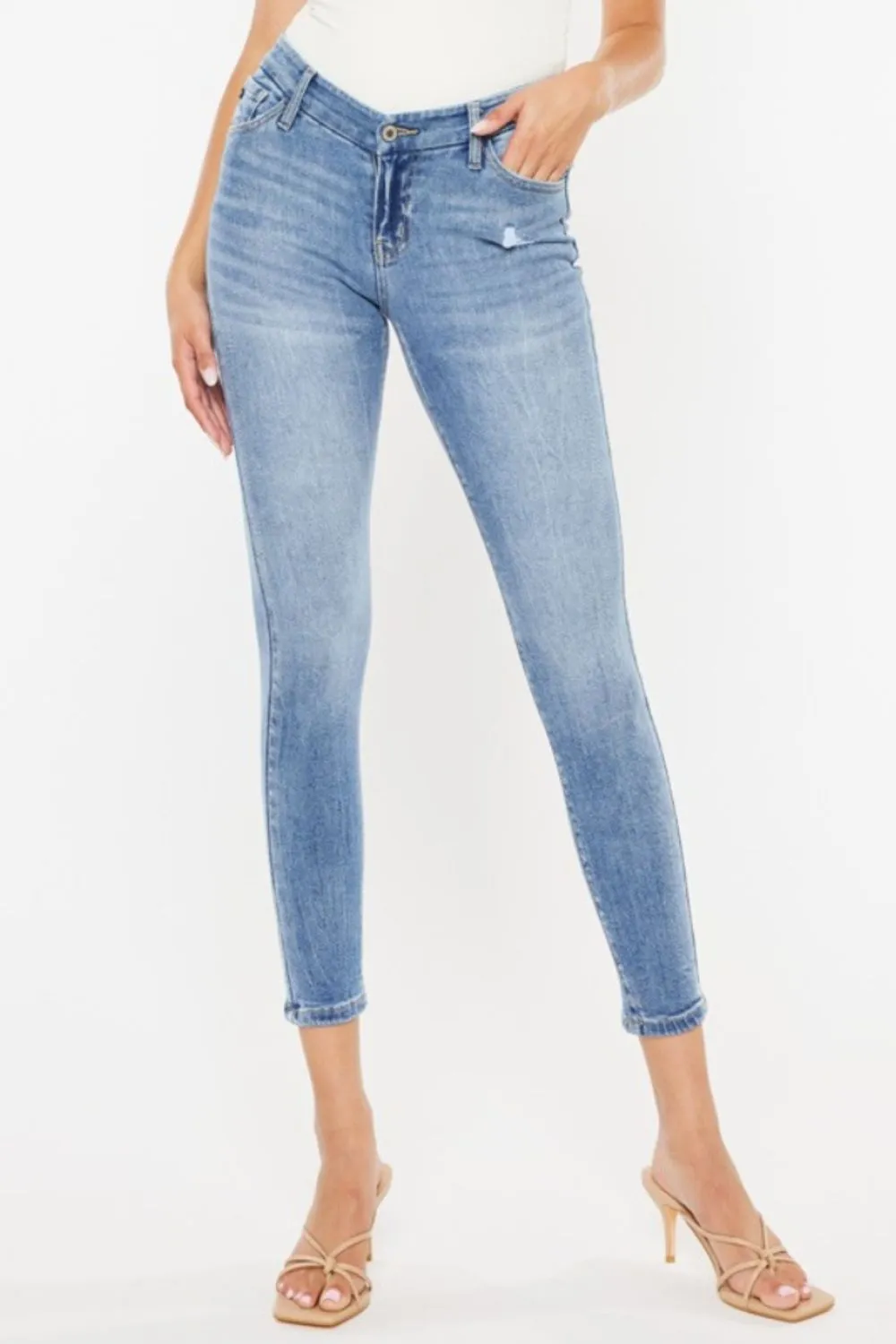 Kancan High Waist Cat'S Whiskers Skinny Jeans