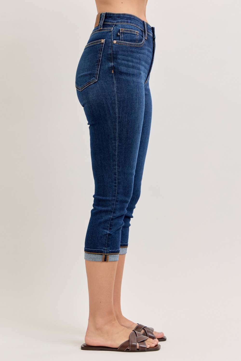 Judy Blue High Waist Capri Jeans With Single Cuff secondary
