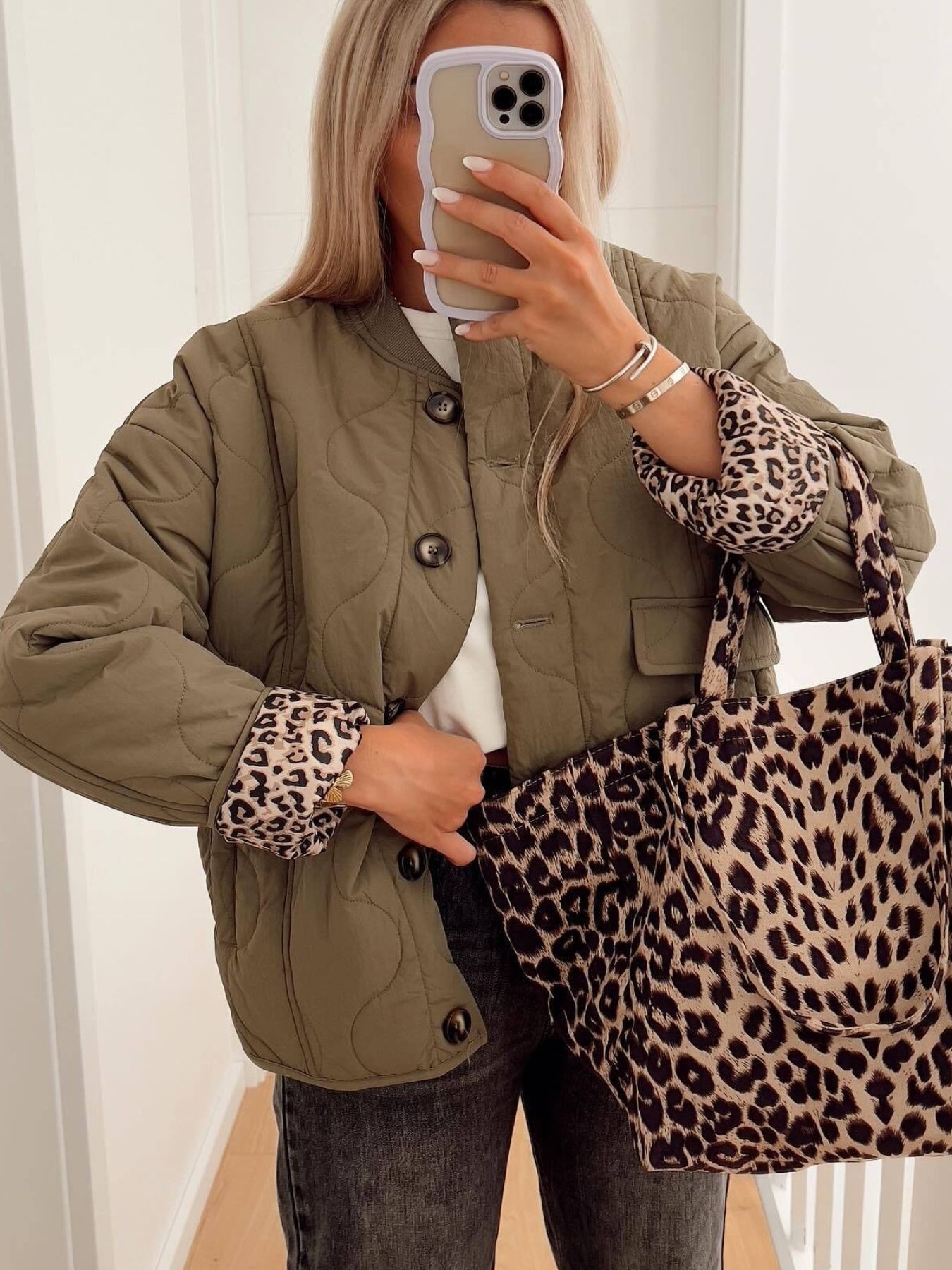 Quilted Button-Down Lightweight Jacket