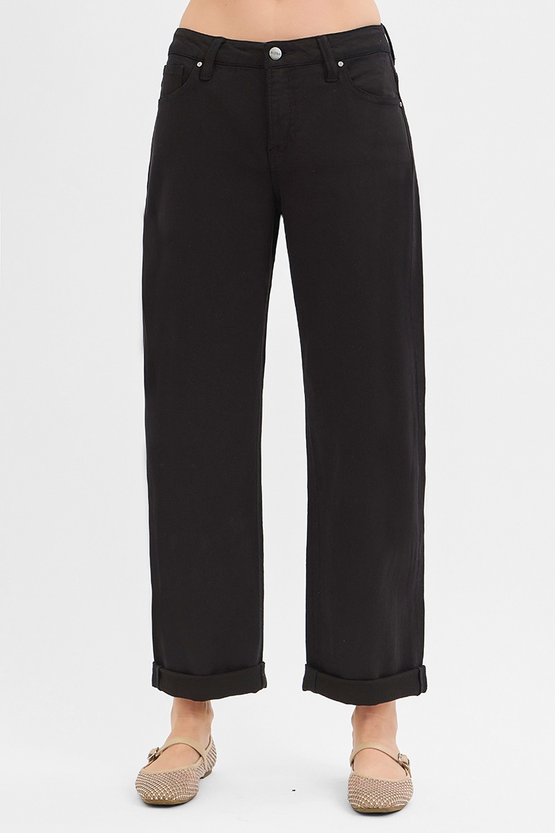 RISEN Tummy Control Mid Rise Ankle Barrel Relaxed Baggy