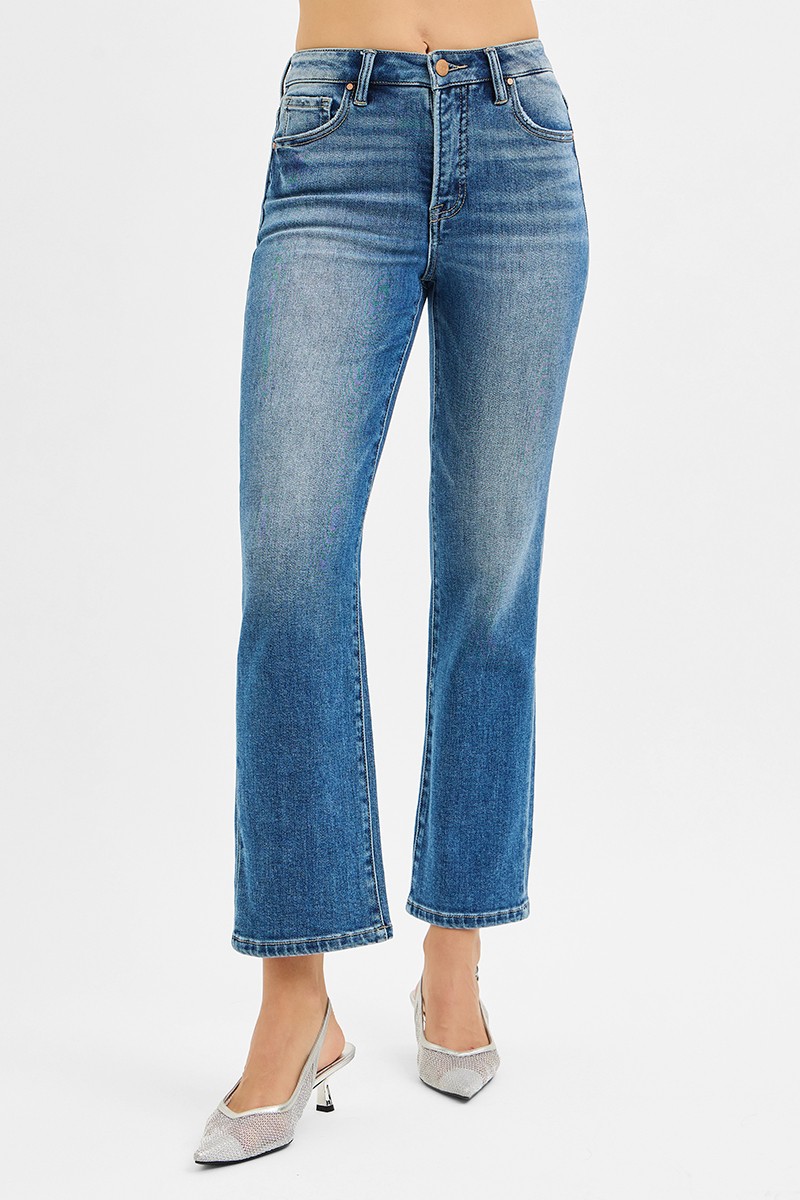 Risen Tummy Control High Rise Crop Straight Jeans secondary