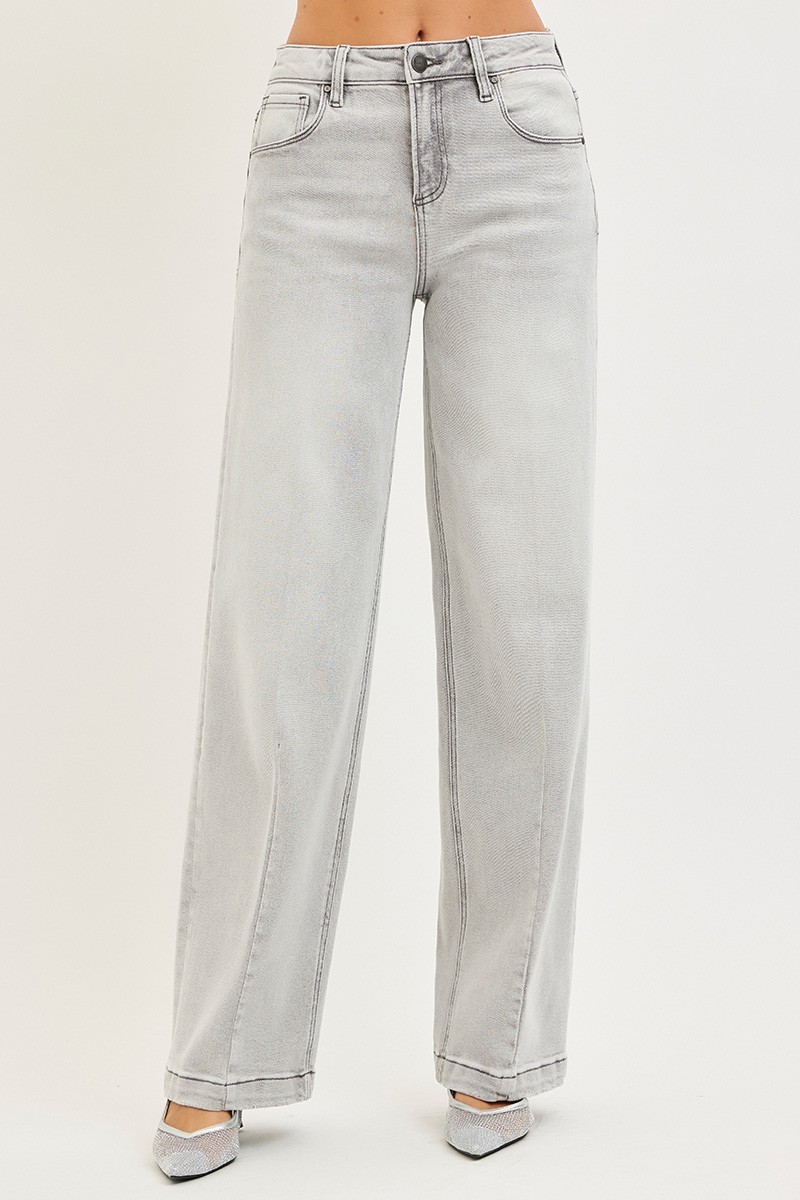 RISEN Slouchy Baggy Jeans with Contrast Stitching