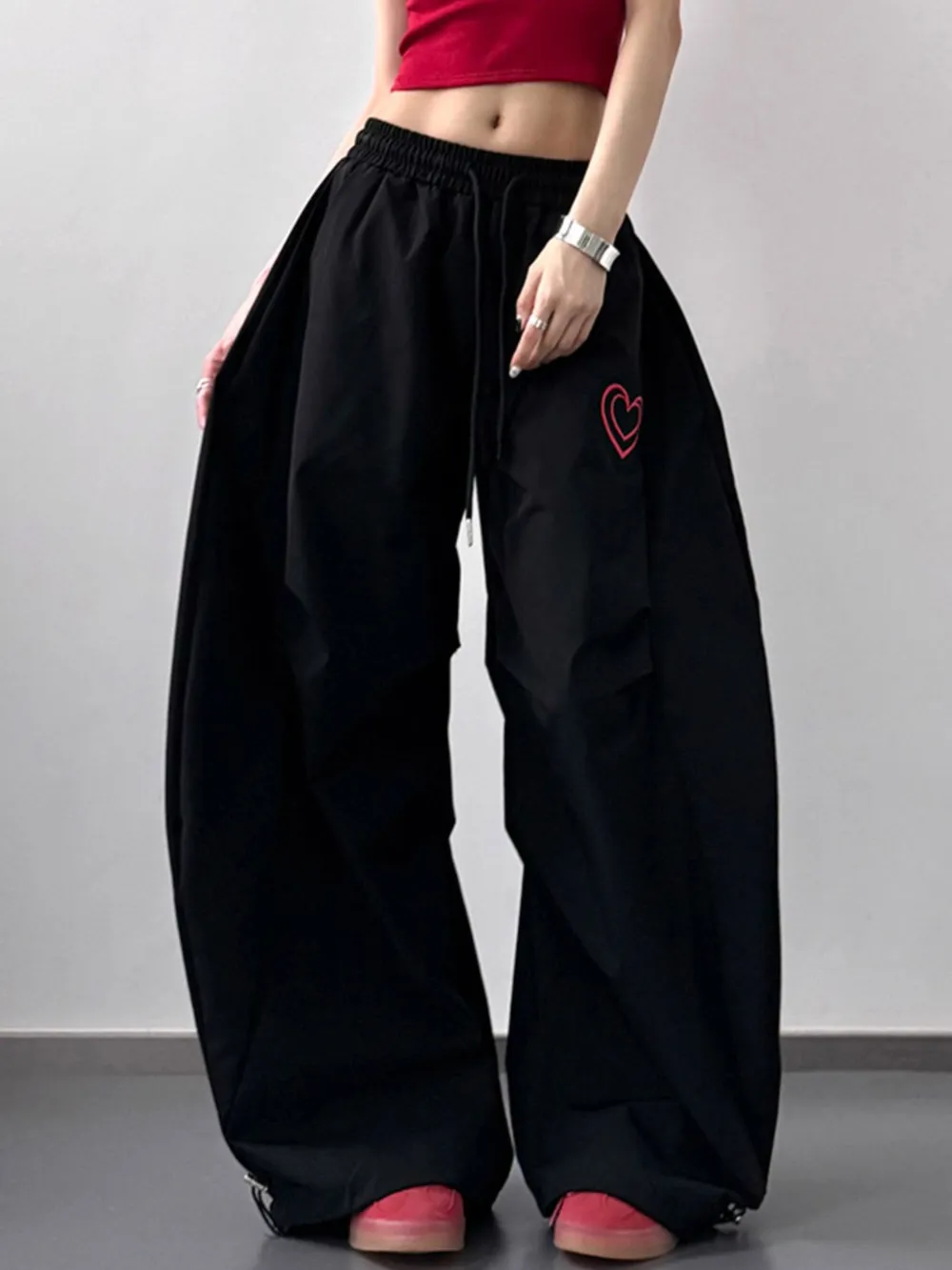 Heart Wide Leg Casual Pants