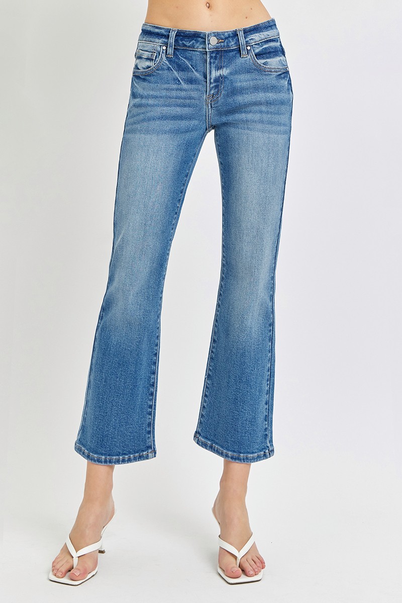 Risen Full Size Low Rise Crop Flare Jeans Plus Size secondary