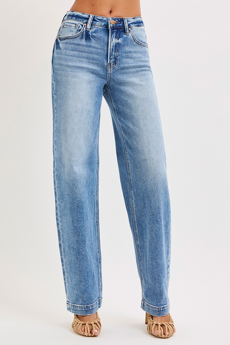 Risen High Rise Wide Baggy Jeans