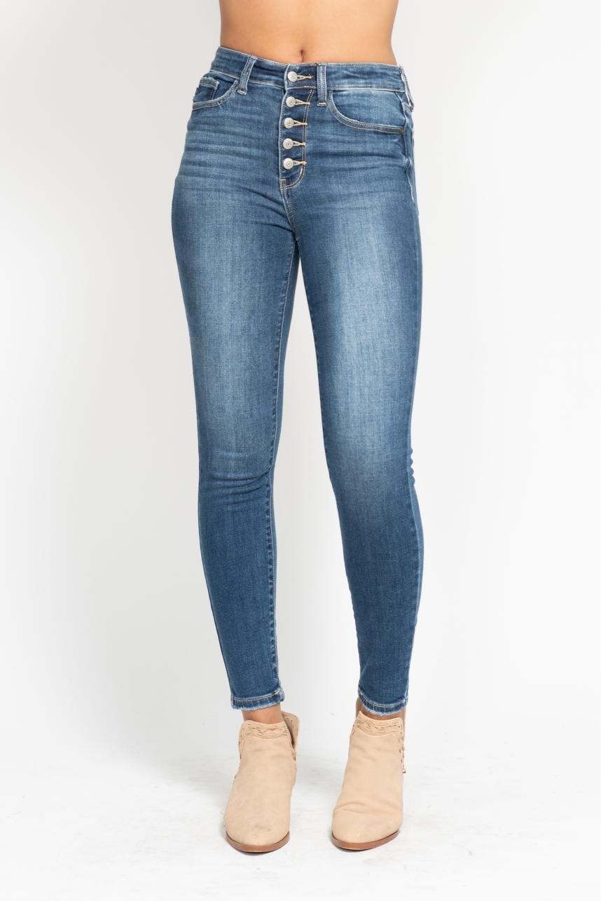 Judy Blue Full Size High Rise Button Fly Skinny Jeans Plus Size secondary