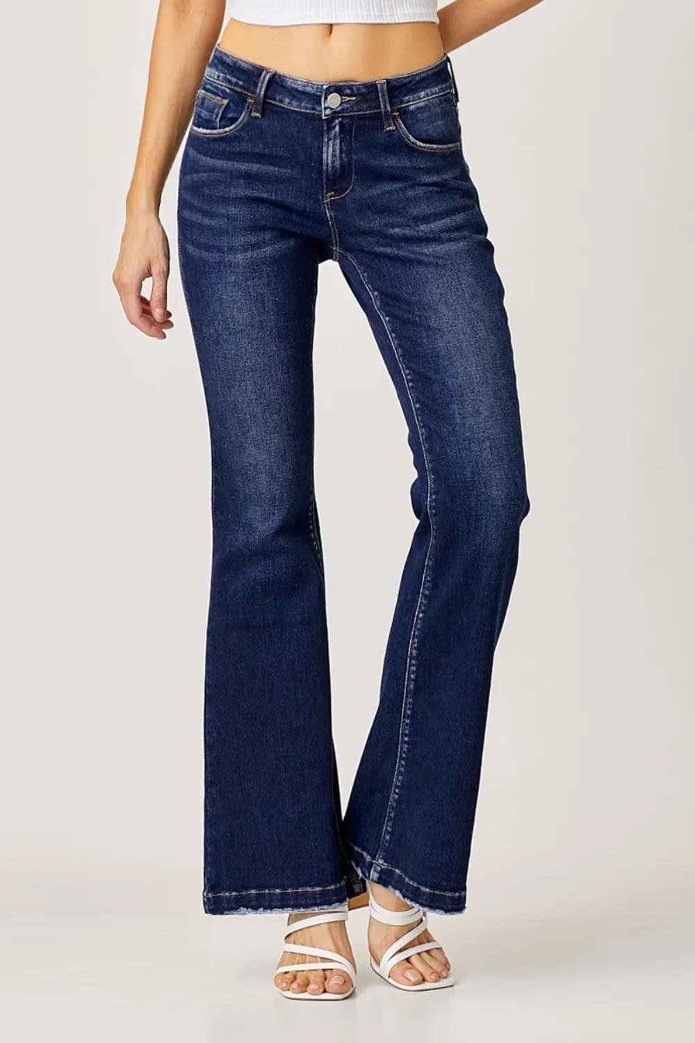 Risen Full Size Low Rise Flare Jeans