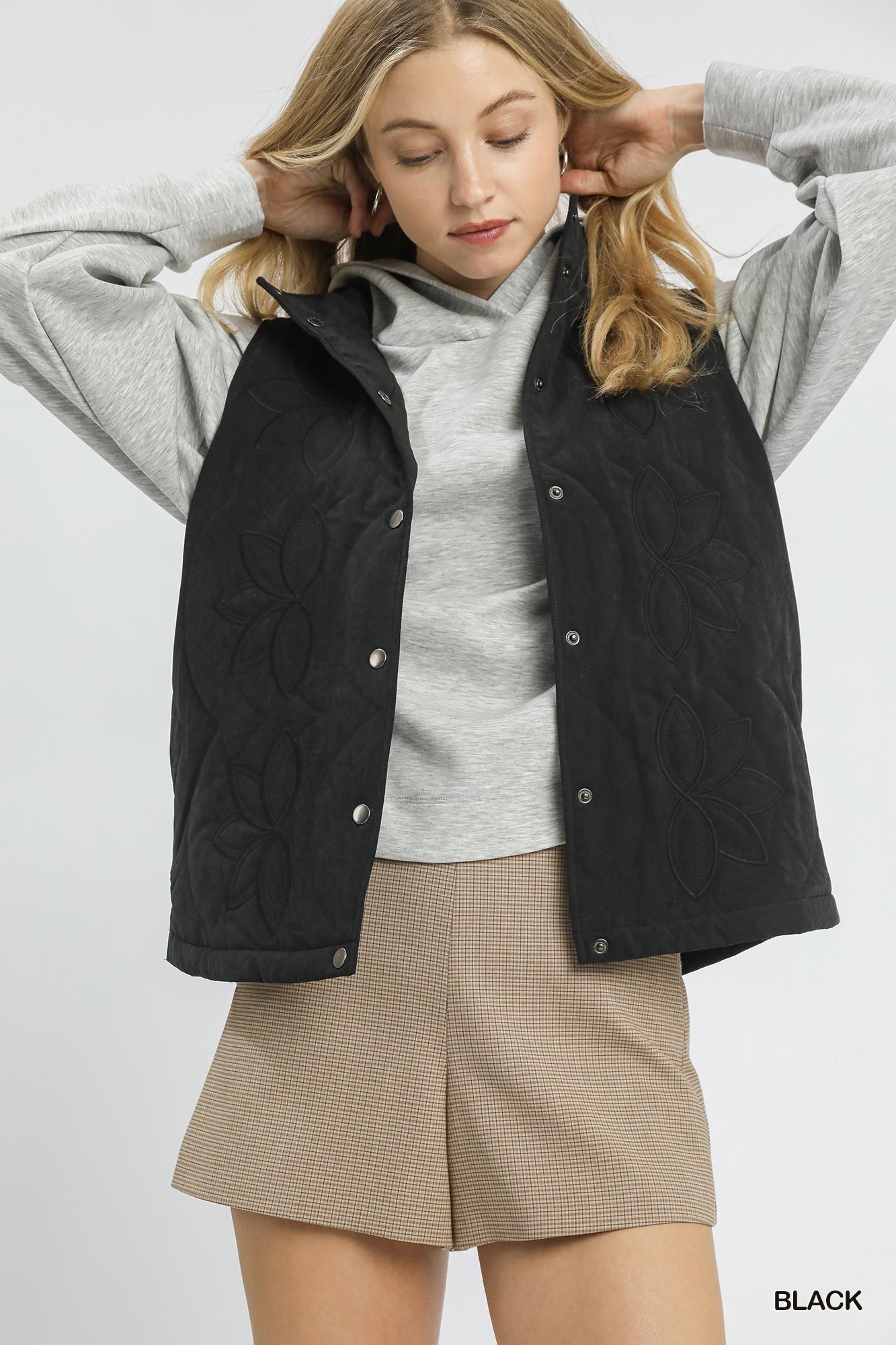 Umgee Quilted Embroidered Vest