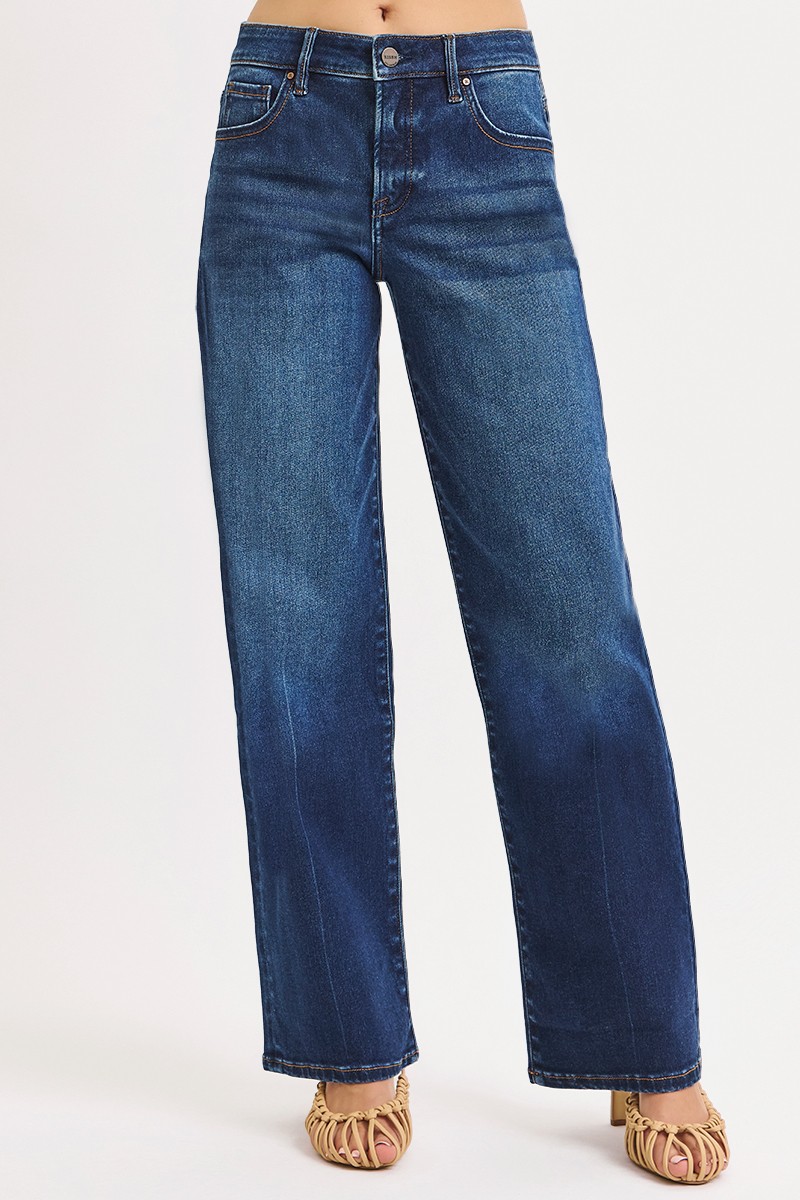 Risen Mid Rise Wide Baggy Jeans secondary