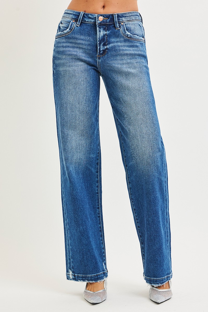 Risen Full Size Slouchy Baggy Jeans Pocket Side Seam Detail Plus Size secondary