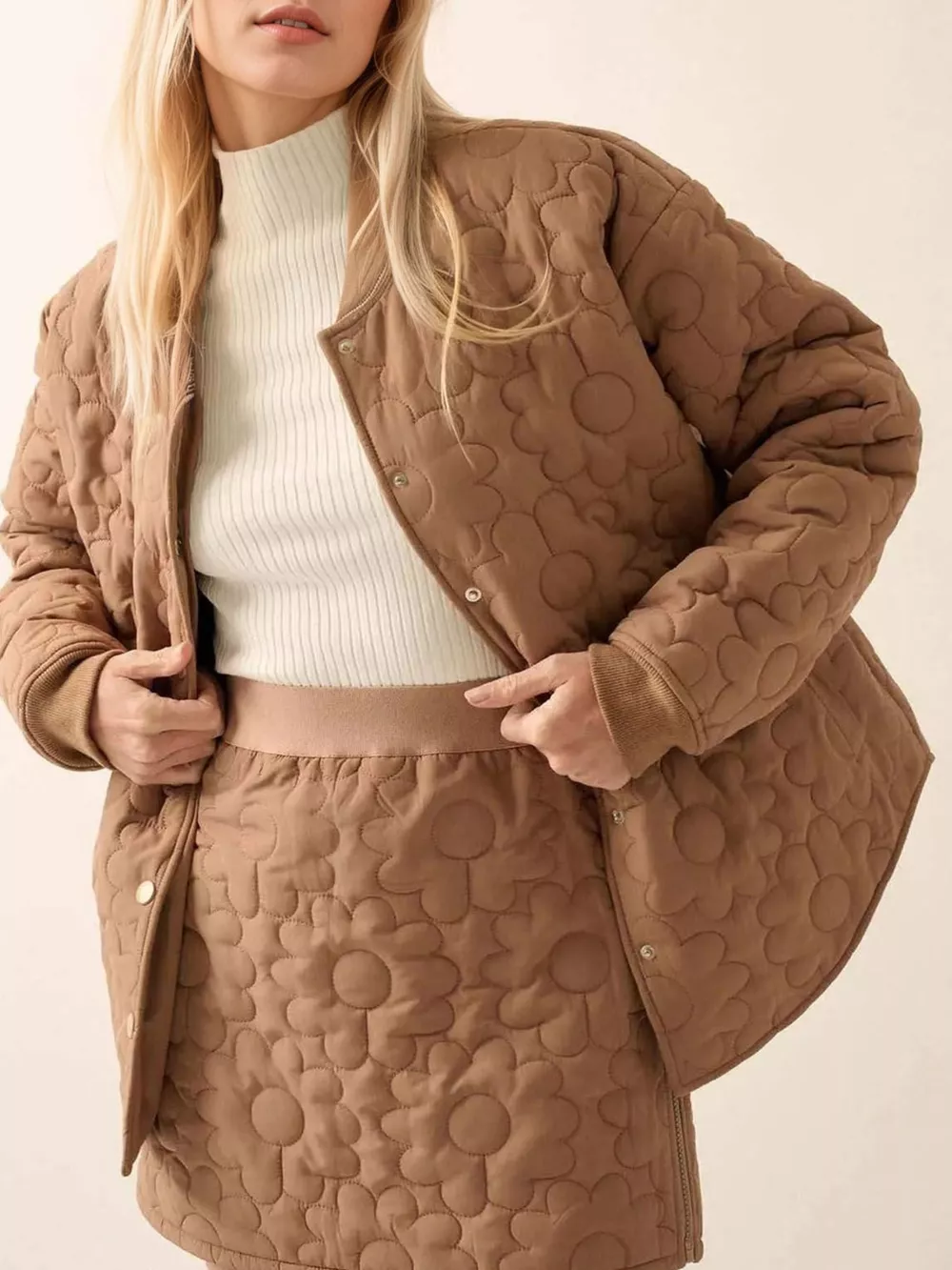 Textured Snap Down Outerwear