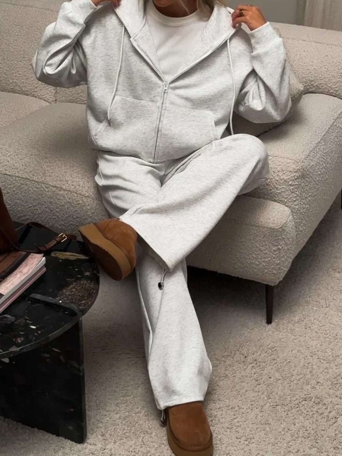 Zip-Up Hoodie And Sweatpants Set